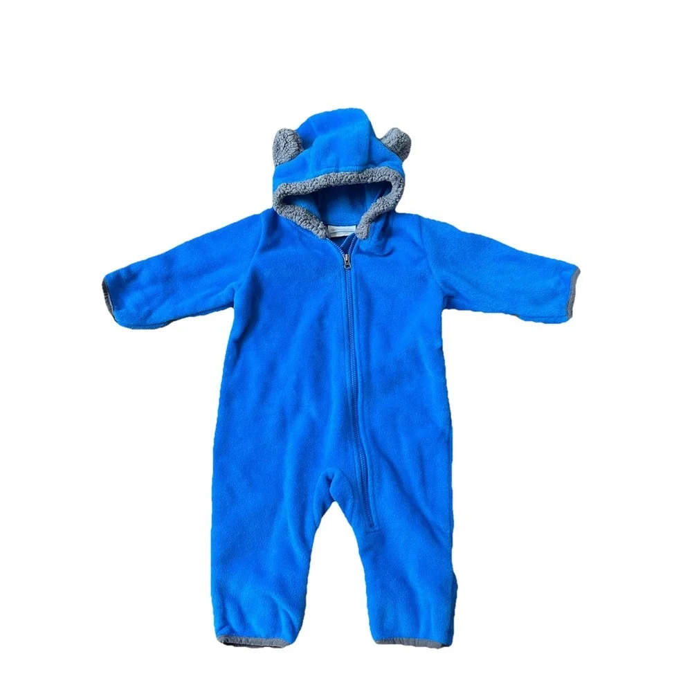 Columbia Bear Ears Feet Hand Covers Fleece Snowsuit Boys 3-6 M Detroit Lions Fan